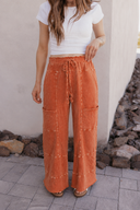 Seaside Breeze Mineral Wash Wide Leg Cropped Pants