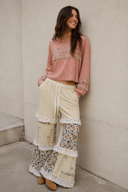 POL Textured Patch Shirring Top