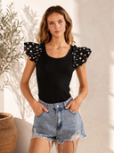 Polka Dot Ruffle Sleeve Bodysuit