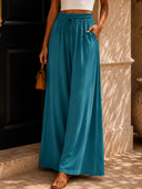 Coastline Tie Waist Palazzo Pants | 12 Colors