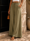 Coastline Tie Waist Palazzo Pants | 12 Colors