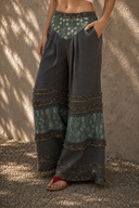 POL Wide-Leg Thermal Lace Pants