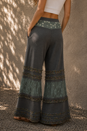 POL Wide-Leg Thermal Lace Pants