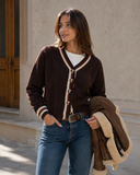 Harbor Lane Contrast Trim Cardigan
