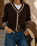 Harbor Lane Contrast Trim Cardigan