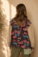 POL Women's Floral Long Sleeve Shacket