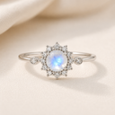 Moonlit Dew Moonstone Ring
