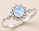 Moonlit Dew Moonstone Ring