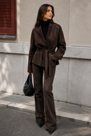 Luxe Belted Suede Touch Jacket