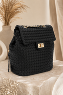 Sienna Woven Vegan Leather Backpack
