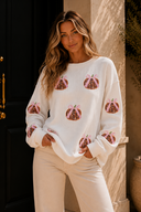 Pink Bow Pumpkin Sequin Sweatshirt
