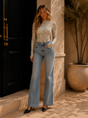 Meadow Mist Mesh Long Sleeve Top