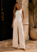Monroe Tailored Button Front Vest Top
