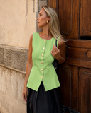 Monroe Tailored Button Front Vest Top