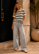 Harbor Lane Striped Polo Tee