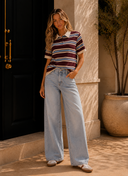 Harbor Lane Striped Polo Tee