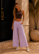 Picnic Day Drawstring Pocket Palazzo Pants