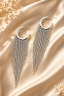 Silver Mirage Fringe Hoop Earrings