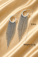 Silver Mirage Fringe Hoop Earrings