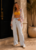 Blooming Anemone Embroidered Kimono