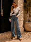 Warm Wishes Stripe Long Sleeve Sweater