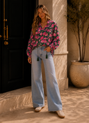 Wildrose Tassel Tie Floral Top