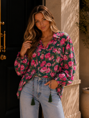 Wildrose Tassel Tie Floral Top