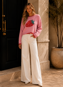 Strawberry Bliss Contrast Sweater