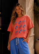 Mineral Washed USA BOW CHERRY Graphic T-shirt
