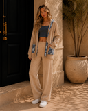 Mineral Wash Checkerboard Hoodie Sweater Cardigan