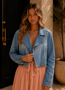 Rebel Heart Denim Moto Jacket