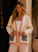 POL Embroidery Quilted Knit Jacket