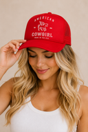 American Cowgirl Red Trucker  Hat