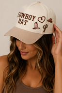 Cowboy Hat Cactus Heart Embroidery Trucker Hat