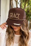 Let Us Say GRACE Dark Brown Trucker