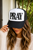 PRAY Black & White Trucker Hat