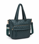 Quilted Nylon Tote Bag with Laptop Sleeve