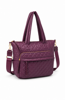 Quilted Nylon Tote Bag with Laptop Sleeve