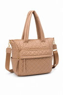 Quilted Nylon Tote Bag with Laptop Sleeve
