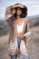 Embroidered Floral Vine Lightweight Kimono