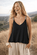 Contrast Twisted Strap High Low Bubble Top