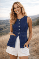 The Downtown Darling Denim Vest Top