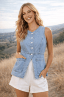 The Downtown Darling Denim Vest Top