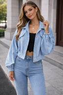 Effortless Edge Relaxed Cropped Jacket