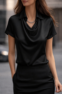 Draped Satin Blouse