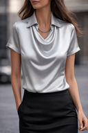 Draped Satin Blouse