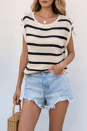 Women’s Casual Striped Short Sleeve Knit Top