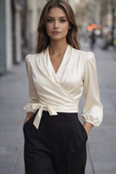 Black Wrap Blouse