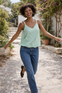 Bubble Hem Strap Accent Tank Top