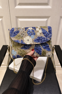 Floral Print Foldover Clutch Bag